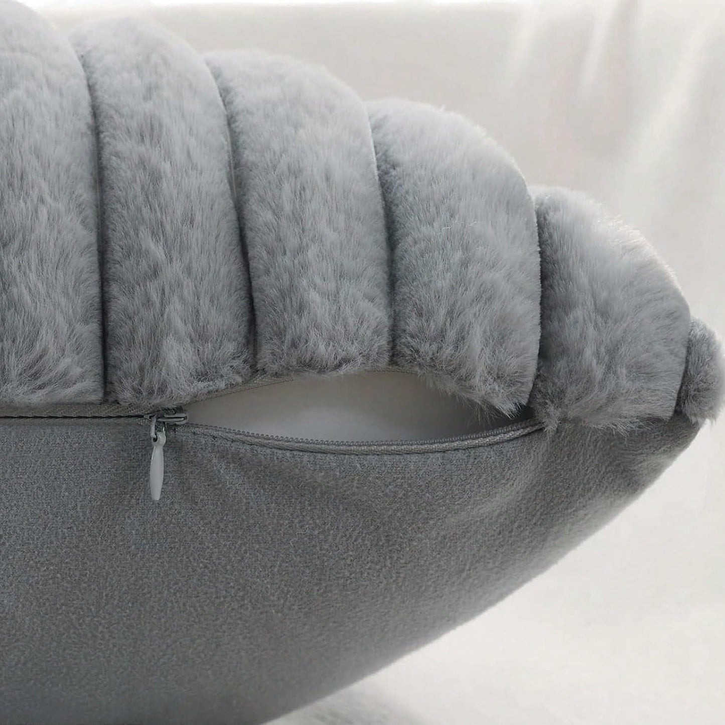 Set Of 2 Couch Decorative Throw Pillow Covers 18x18 Faux Fur Plush Soft Fluffy Cushion Case Cozy Fuzzy Striped Pillowcase Home Decor For Bed Sofa Living Room