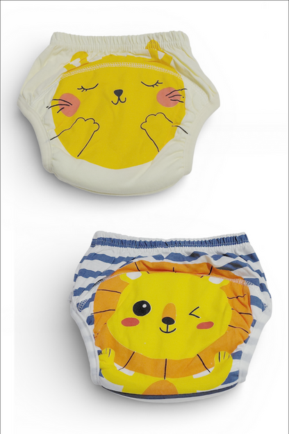 Set of 2 Diaper Training Pull Up Pants Reusable Breathable Soft Cotton Diaper Training Pants  (Size Small)