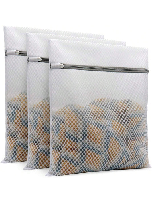 Set Of 3 Durable Honeycomb Mesh Laundry Bags, Travel Storage Organizers, Suitable For Washing Clothing, Shirts, Bras, Socks, Stockings, And Underwear.
