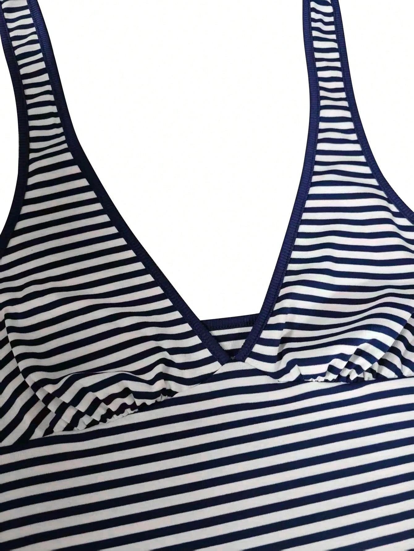 Sexy Deep V-Neck Halter Backless Striped Bodycon Mini Dress, Spring/Summer New Beach Vacation Everyday Wear Elegant