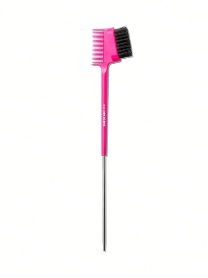 SHEGLAM HAIR Locked in Edge Bestie 3-In-1 Styling Tool,Hair Edge Brush With Tail Comb,Styling Brush,Smooth Baby Hairs,Part & Style,Multi-Use Styling Brush,Double Sided Control Hair Comb & Eyebrow Brus