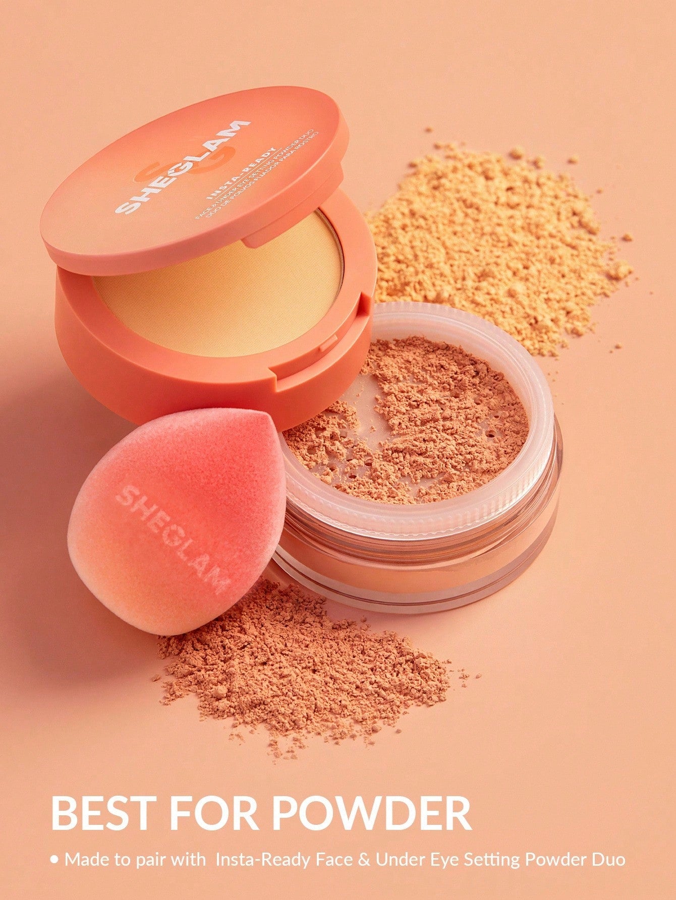 SHEGLAM Insta-Ready Powder Sponge Brand Beauty Cosmetic Makeup For Women And Girls