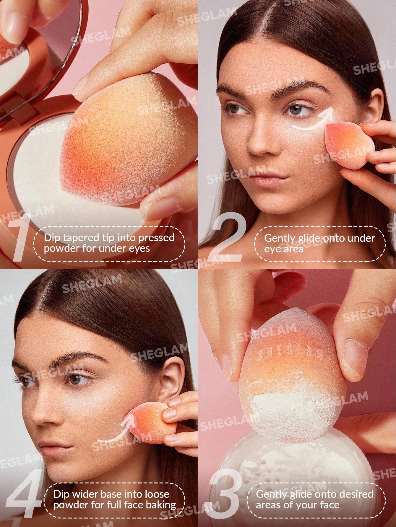 SHEGLAM Insta-Ready Powder Sponge Brand Beauty Cosmetic Makeup For Women And Girls