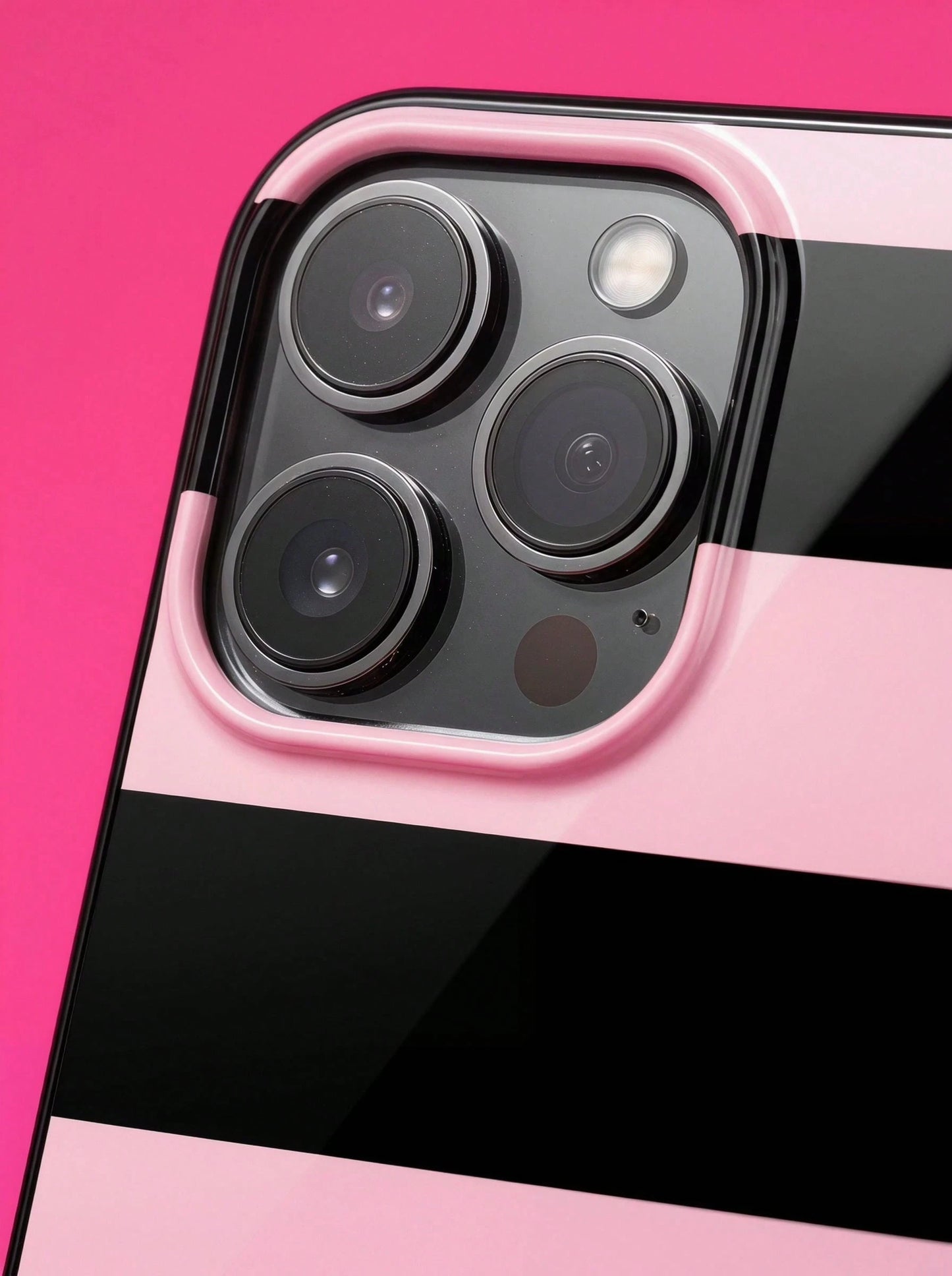 ShellaStory Pink Black Striped Elements Fashion Phone Cases Retro Geometric Striped Phone Case, SECRET FACTORUS Fashionable Pattern Protective Cover, Compatible With IPhone 17/ 17 Air/ 17 Pro/ 17 P