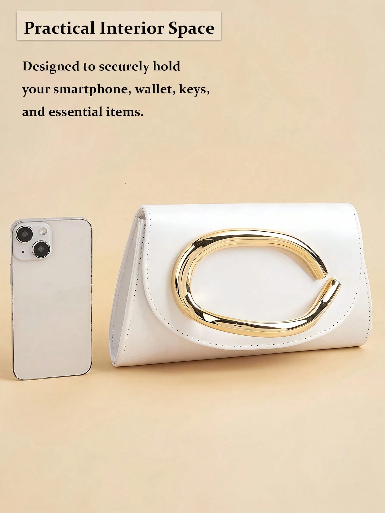 Shiny Luxurious Large Women's Clutch Bag Evening Bag Party Handbag With Detachable Chain Strap Elegant White Purse For Wedding Banquet Gala Birthday