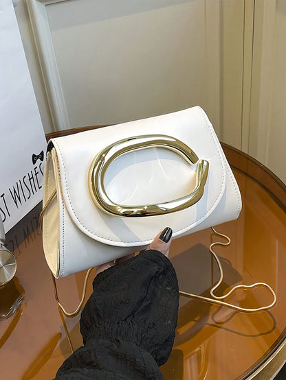 Shiny Luxurious Large Women's Clutch Bag Evening Bag Party Handbag With Detachable Chain Strap Elegant White Purse For Wedding Banquet Gala Birthday