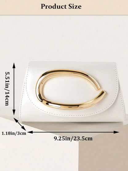 Shiny Luxurious Large Women's Clutch Bag Evening Bag Party Handbag With Detachable Chain Strap Elegant White Purse For Wedding Banquet Gala Birthday