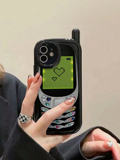 Shockproof Novelty Mobile Phone Elements Heart Elements 1pc Unique Big Brother Heart Painted Anti-Drop Glossy Soft Phone Case Compatible With IPhone 15, 17Pro/17Air/17/17ProMax, 16/11/16Pro/16Plus/16P