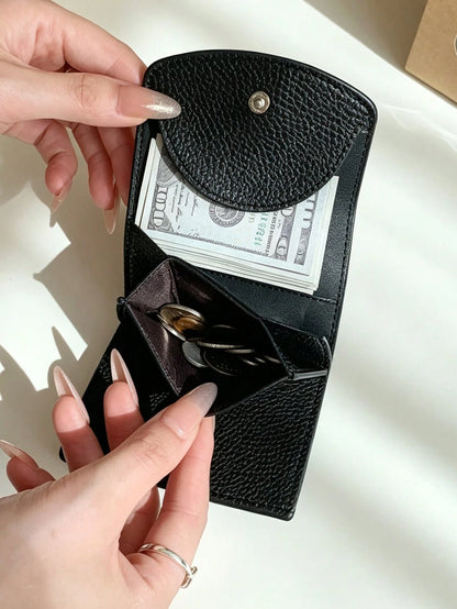 Short Wallet, Women's Genuine Leather Zipper Mini Wallet With Gift Bag, Fashionable Leather Women's Wallet, Cash, ID Card, Credit Card, Portable Coin Purse, Card Holder, Coin Wallet, Mini Wallet, Suit