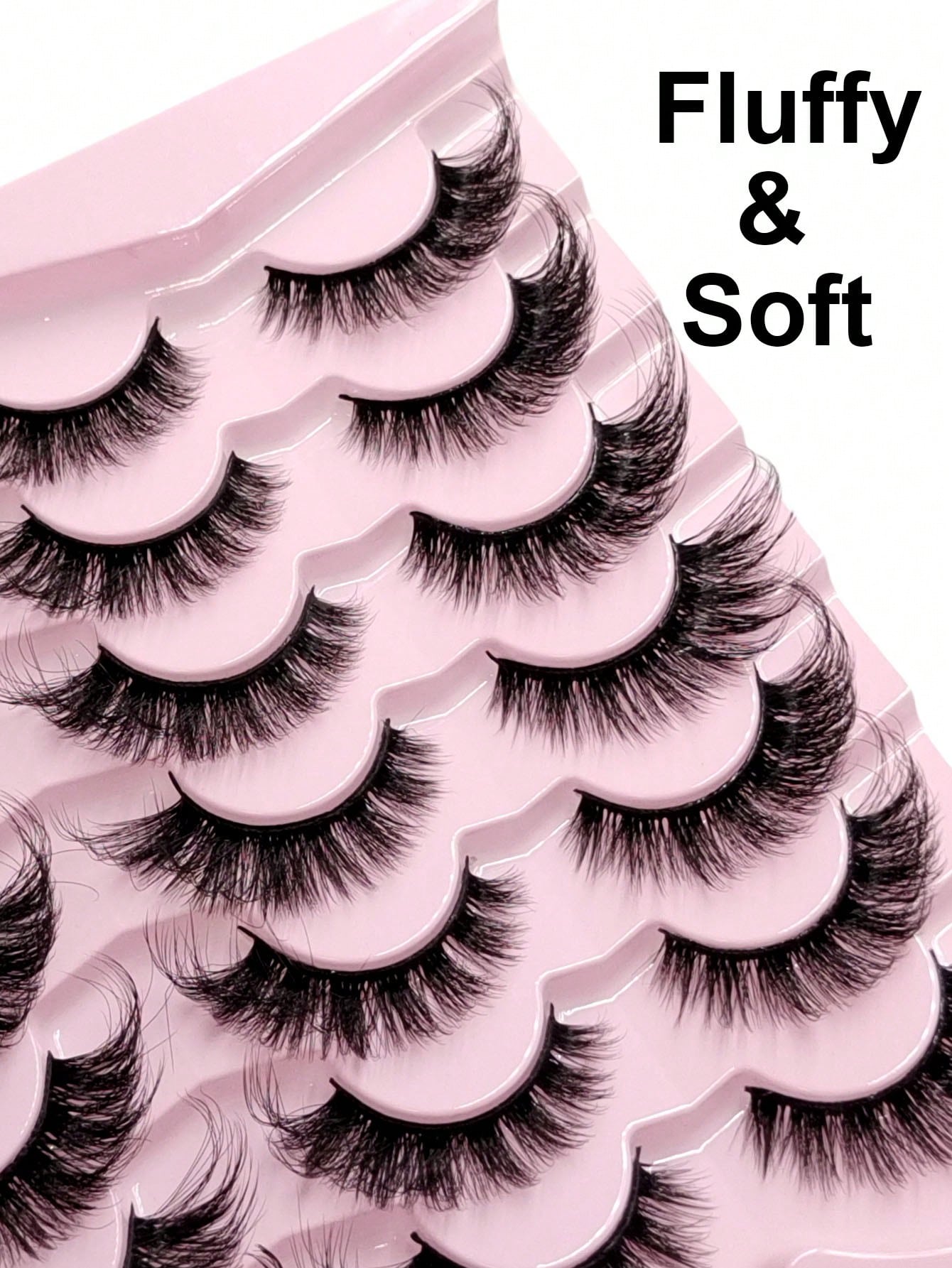 Sibeuna 14 Pairs Natural Soft Eyelashes, Slightly Upturned Ends To Elongate Eyes, Cat Eye & Strip False Eyelashes