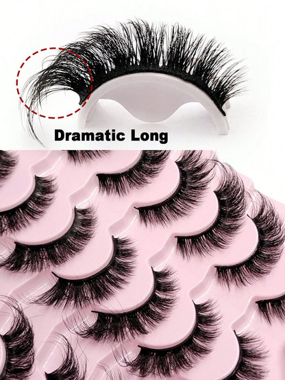 Sibeuna 14 Pairs Natural Soft Eyelashes, Slightly Upturned Ends To Elongate Eyes, Cat Eye & Strip False Eyelashes
