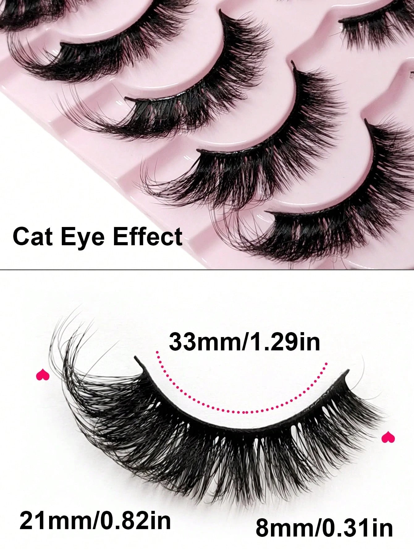 Sibeuna 14 Pairs Natural Soft Eyelashes, Slightly Upturned Ends To Elongate Eyes, Cat Eye & Strip False Eyelashes