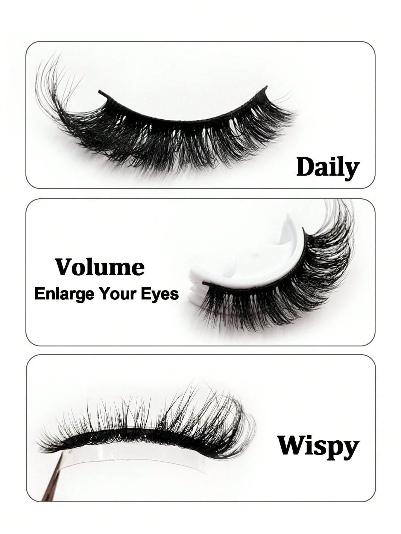 Sibeuna 14 Pairs Natural Soft Eyelashes, Slightly Upturned Ends To Elongate Eyes, Cat Eye & Strip False Eyelashes