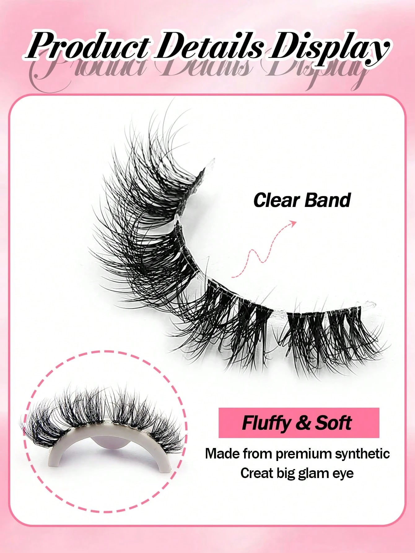 Sibeuna 6 Pairs Fluffy Soft Lashes End Eye Elongated Lashes Cat Eye Lashes,Wispy Faux Mink Natural Look For Daily Makeup,Fake Eyelashes Travel Essentials Suitable For Beginners