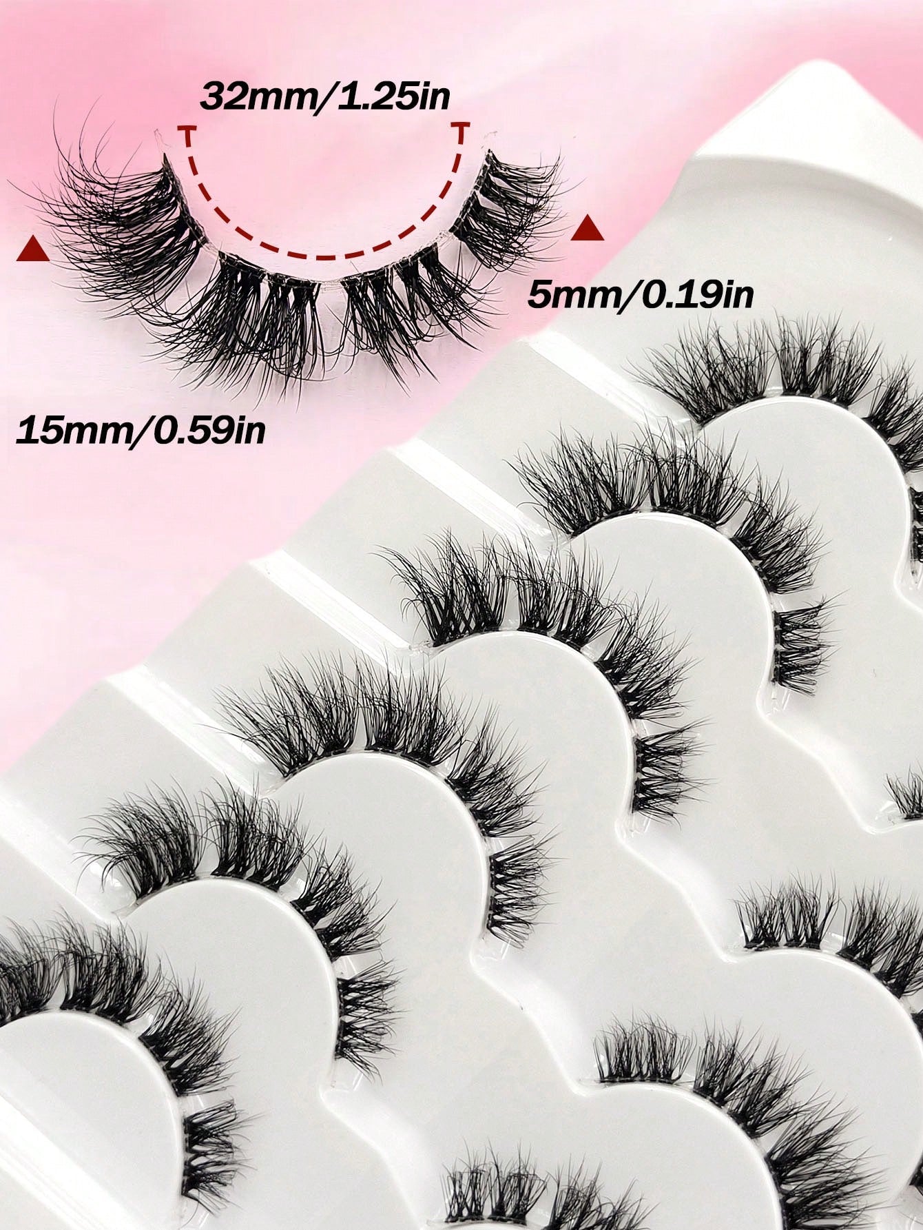 Sibeuna 6 Pairs Fluffy Soft Lashes End Eye Elongated Lashes Cat Eye Lashes,Wispy Faux Mink Natural Look For Daily Makeup,Fake Eyelashes Travel Essentials Suitable For Beginners