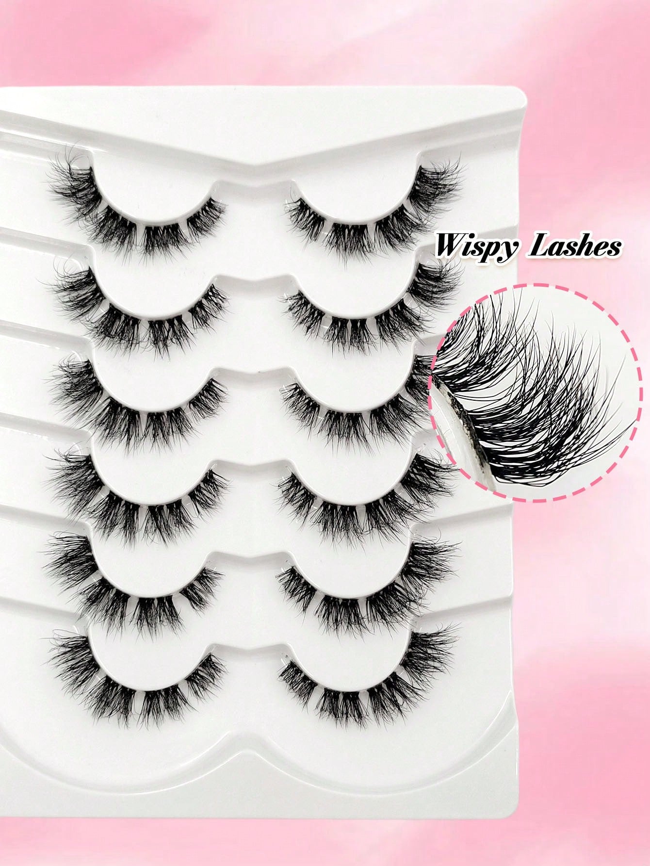 Sibeuna 6 Pairs Fluffy Soft Lashes End Eye Elongated Lashes Cat Eye Lashes,Wispy Faux Mink Natural Look For Daily Makeup,Fake Eyelashes Travel Essentials Suitable For Beginners