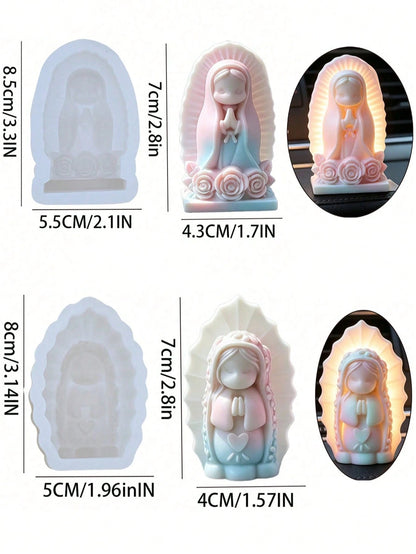 SikeSike Blessing Virgin Silicone Mold, DIY Handmade Soap Plaster Mold, Party Decor, Birthday Gift