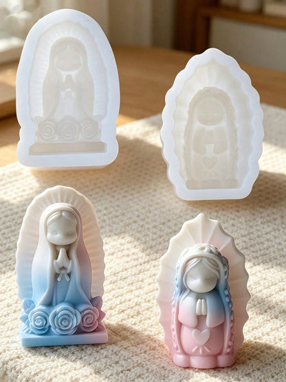 SikeSike Blessing Virgin Silicone Mold, DIY Handmade Soap Plaster Mold, Party Decor, Birthday Gift