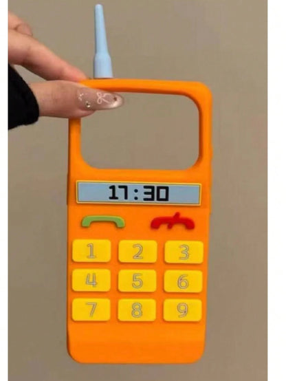 Silicone 3D Retro Brick Phone Case Compatible With IPhone 17 Pro Max, Funny Novelty Toy Gift For IPhone 16 Plus