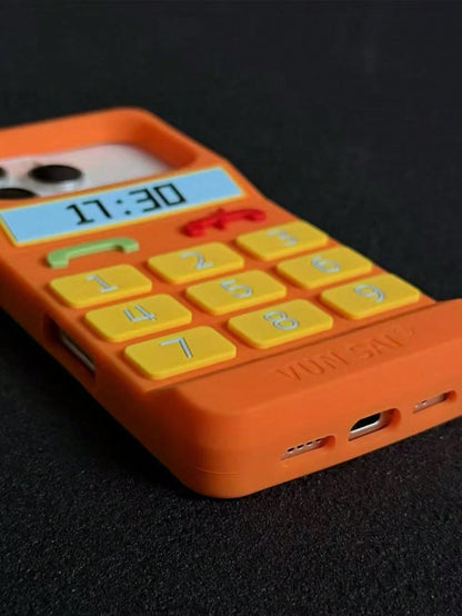 Silicone 3D Retro Brick Phone Case Compatible With IPhone 17 Pro Max, Funny Novelty Toy Gift For IPhone 16 Plus