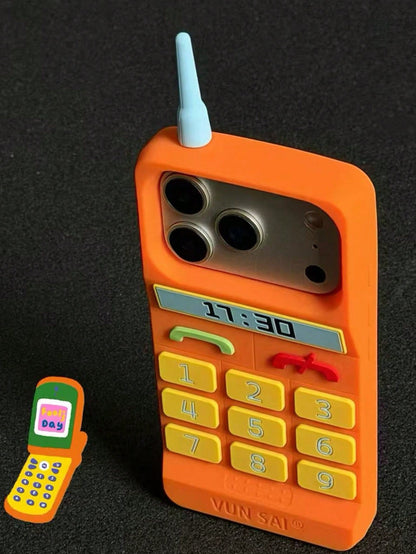 Silicone 3D Retro Brick Phone Case Compatible With IPhone 17 Pro Max, Funny Novelty Toy Gift For IPhone 16 Plus