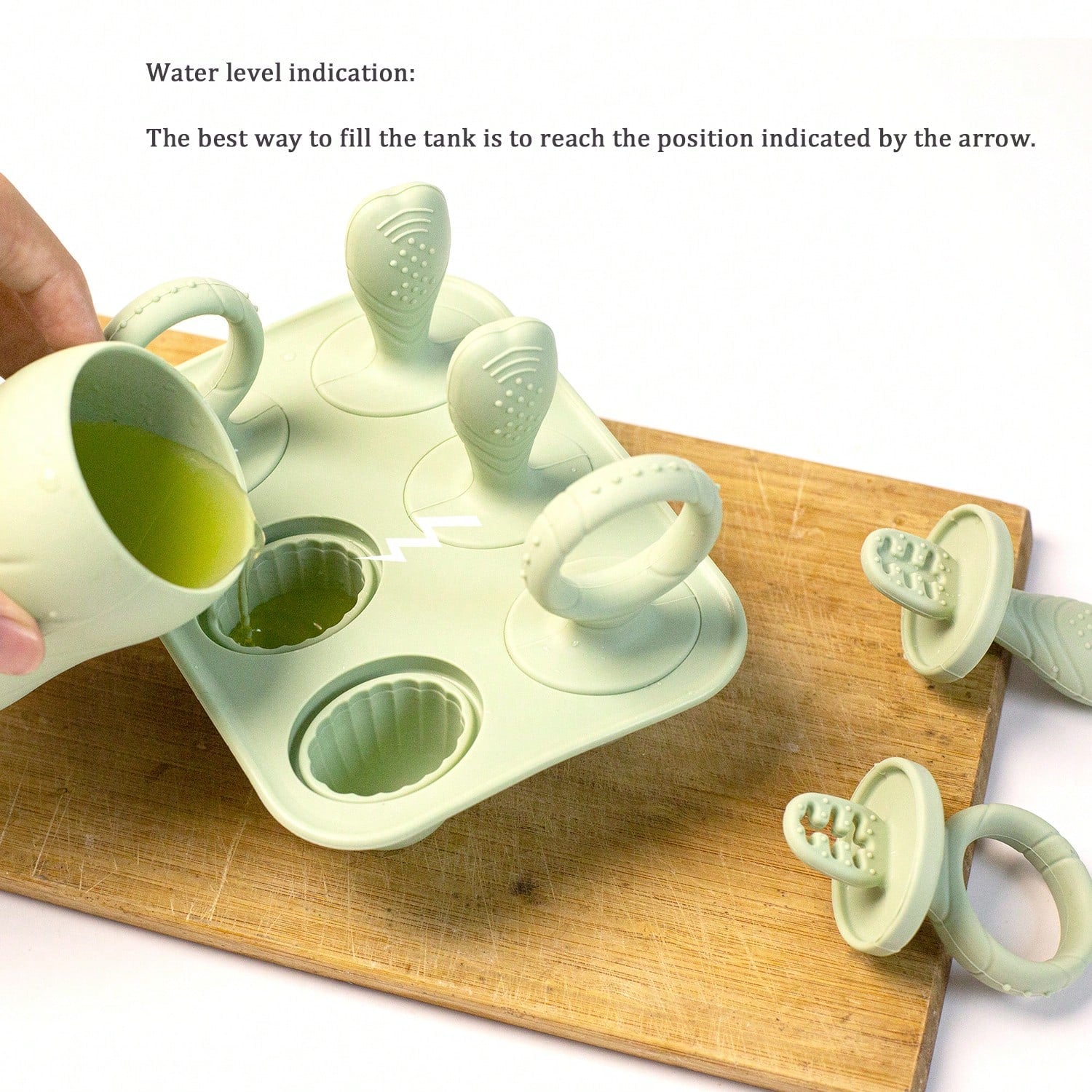 Silicone Baby Teething Popsicle 6-Cavity Mold, Ice Cream Popsicle Mold, Chilled Baby Feeding Utensil, Chewing Toy