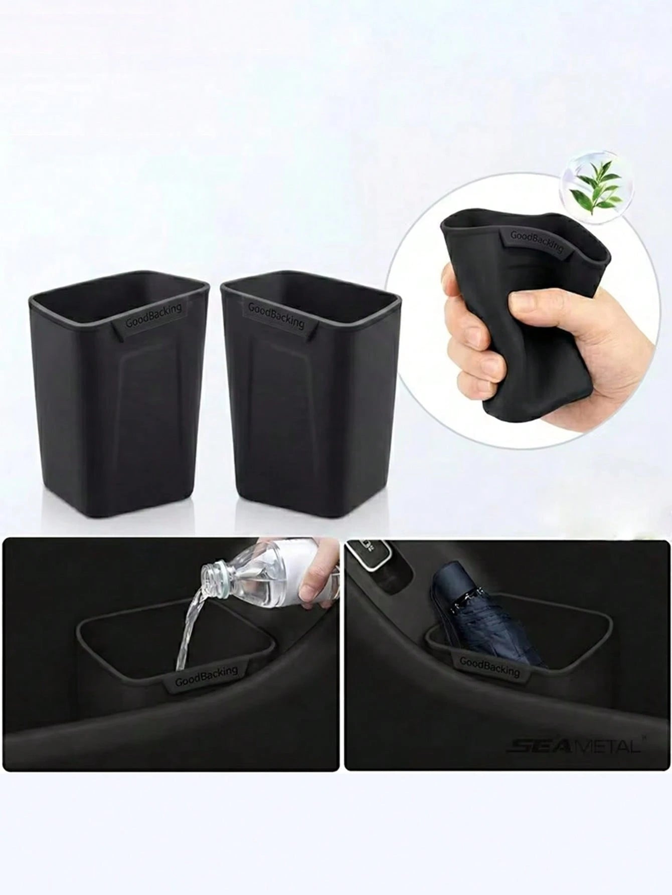 Silicone Car Door Storage Box Trash Can, Multifunctional Car Door Storage Bin, Umbrella Holder, Car Accessories