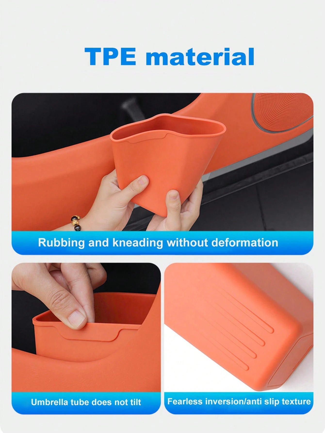 Silicone Car Door Storage Box Trash Can, Multifunctional Car Door Storage Bin, Umbrella Holder, Car Accessories