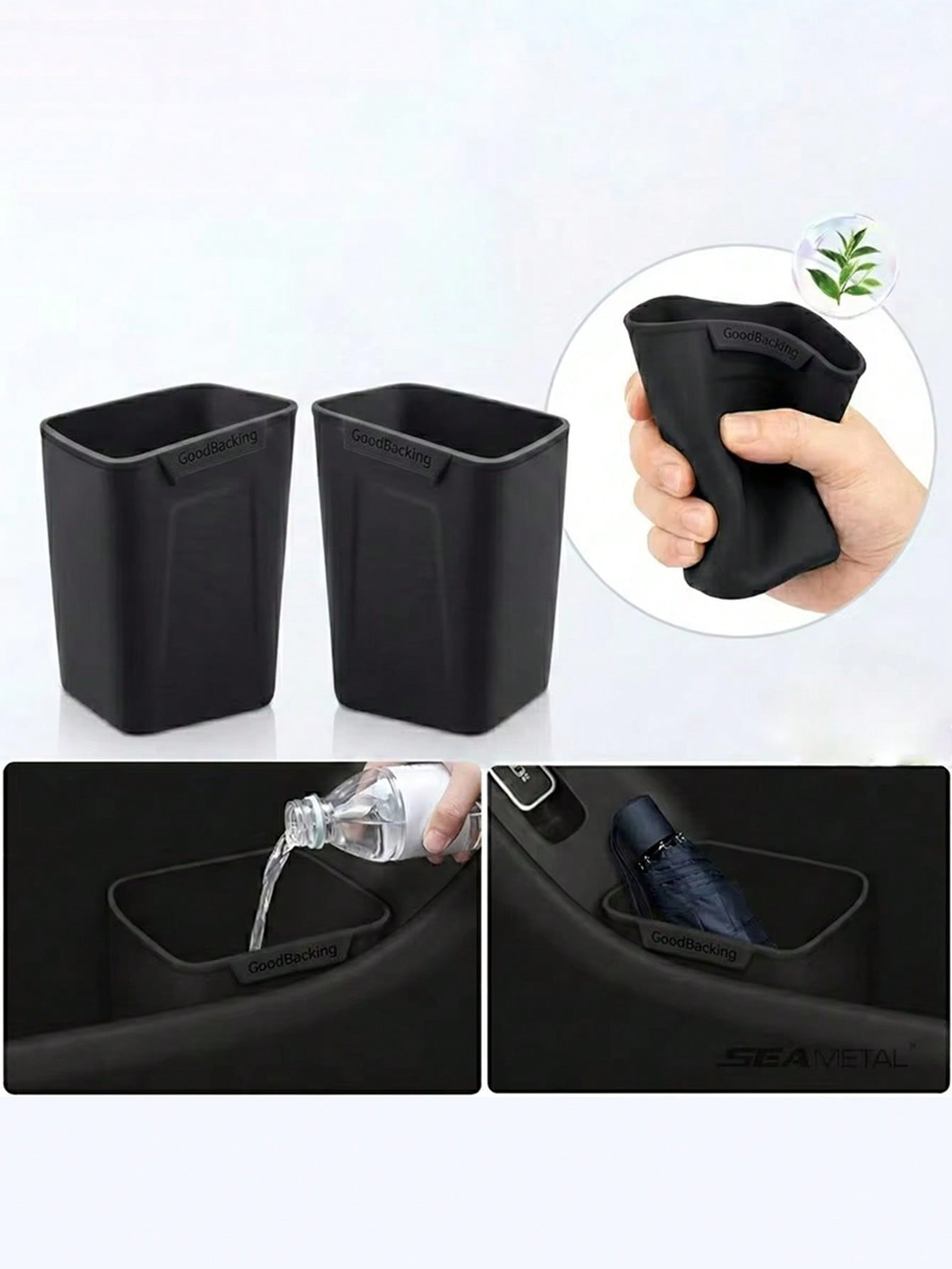 Silicone Car Door Storage Box Trash Can, Multifunctional Car Door Storage Bin, Umbrella Holder, Car Accessories