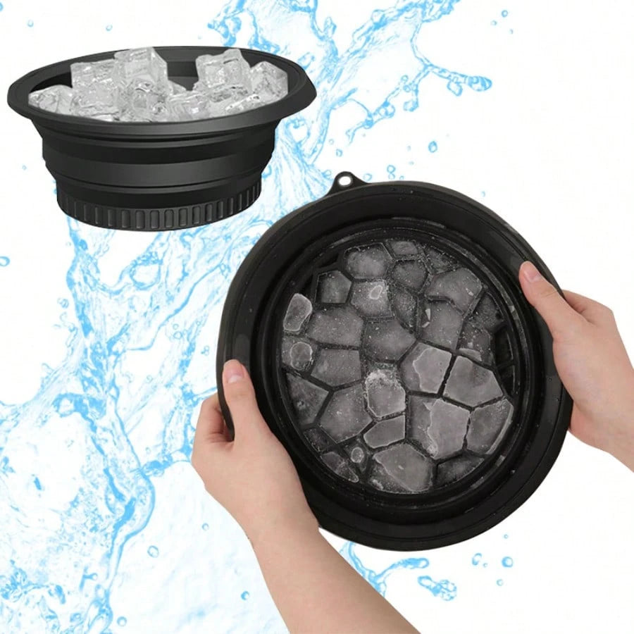 Silicone Facial Ice Bath Basin – Foldable Ice Bowl, Portable Washbasin, Suitable For Facial Cleansing, Full-Body Spa Treatments And Travel. Ideal For Travellers, A Refreshing Skincare Gift, Suitable F