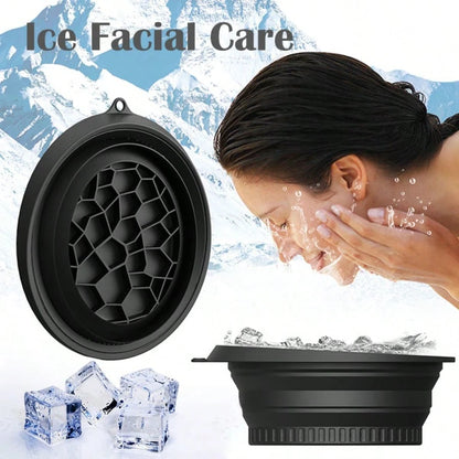 Silicone Facial Ice Bath Basin – Foldable Ice Bowl, Portable Washbasin, Suitable For Facial Cleansing, Full-Body Spa Treatments And Travel. Ideal For Travellers, A Refreshing Skincare Gift, Suitable F