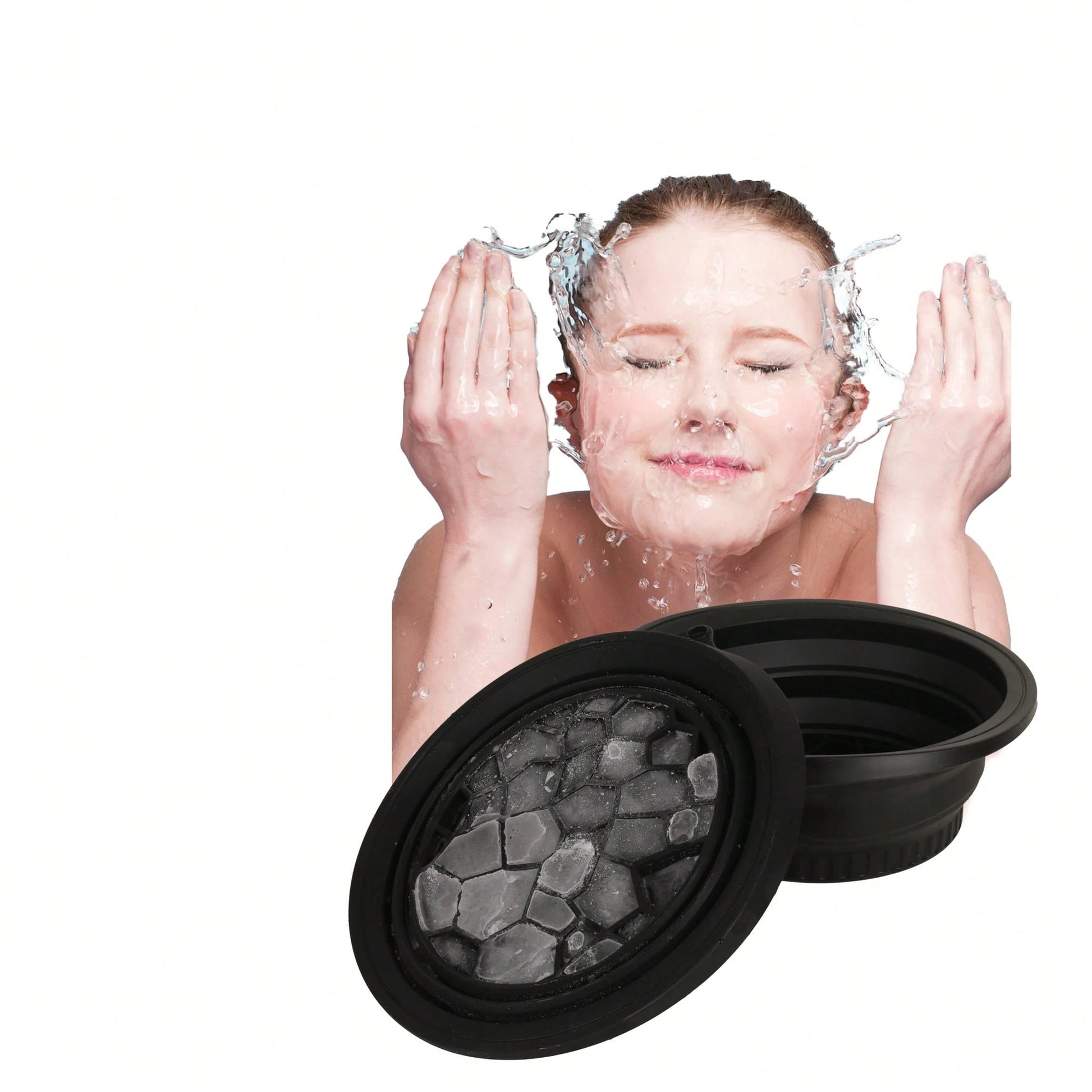 Silicone Facial Ice Bath Basin – Foldable Ice Bowl, Portable Washbasin, Suitable For Facial Cleansing, Full-Body Spa Treatments And Travel. Ideal For Travellers, A Refreshing Skincare Gift, Suitable F