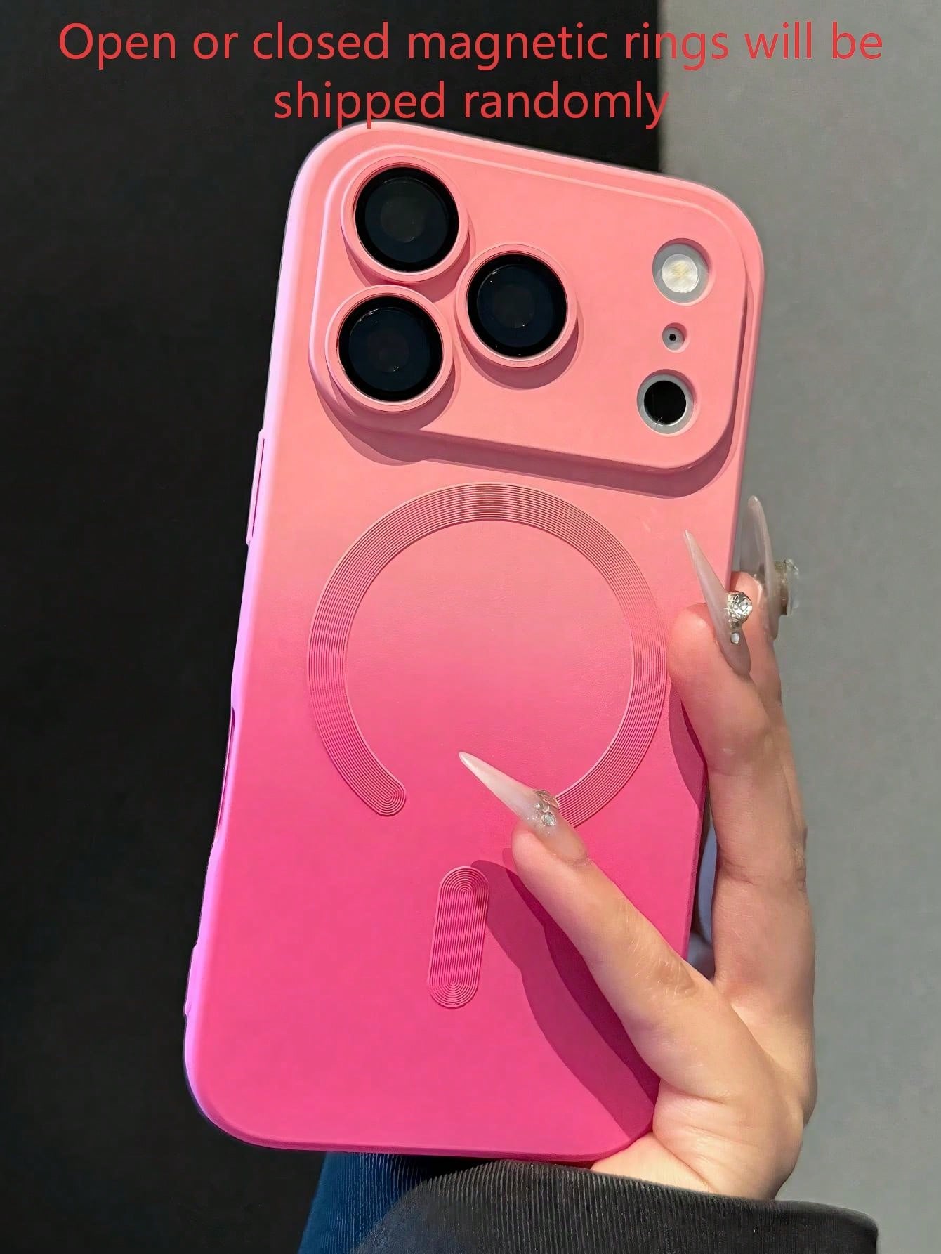 Silicone Magnetic Purple Gradient Fashionable Matte Phone Case With Integrated Lens Protection Spring Easter Gift