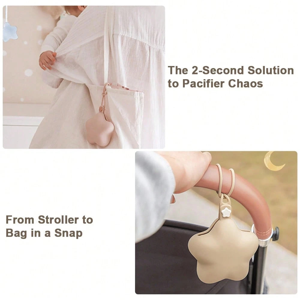 Silicone Pacifier Case With Clip- Portable Baby Pacifier Protector With Safety Buckle, Can Be Hung On Stroller/Diaper Bag, Dust-Proof And Dirt-Proof Storage Box For Earphones, Keys, Coins, Etc.