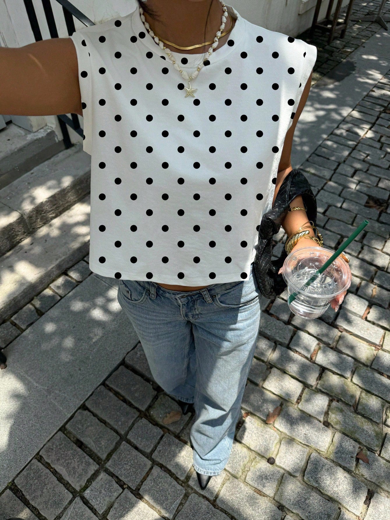 Siren Gaze Full Embroidery Women's Casual Round Neck Sleeveless Cropped Tank Top, Suitable For Summer