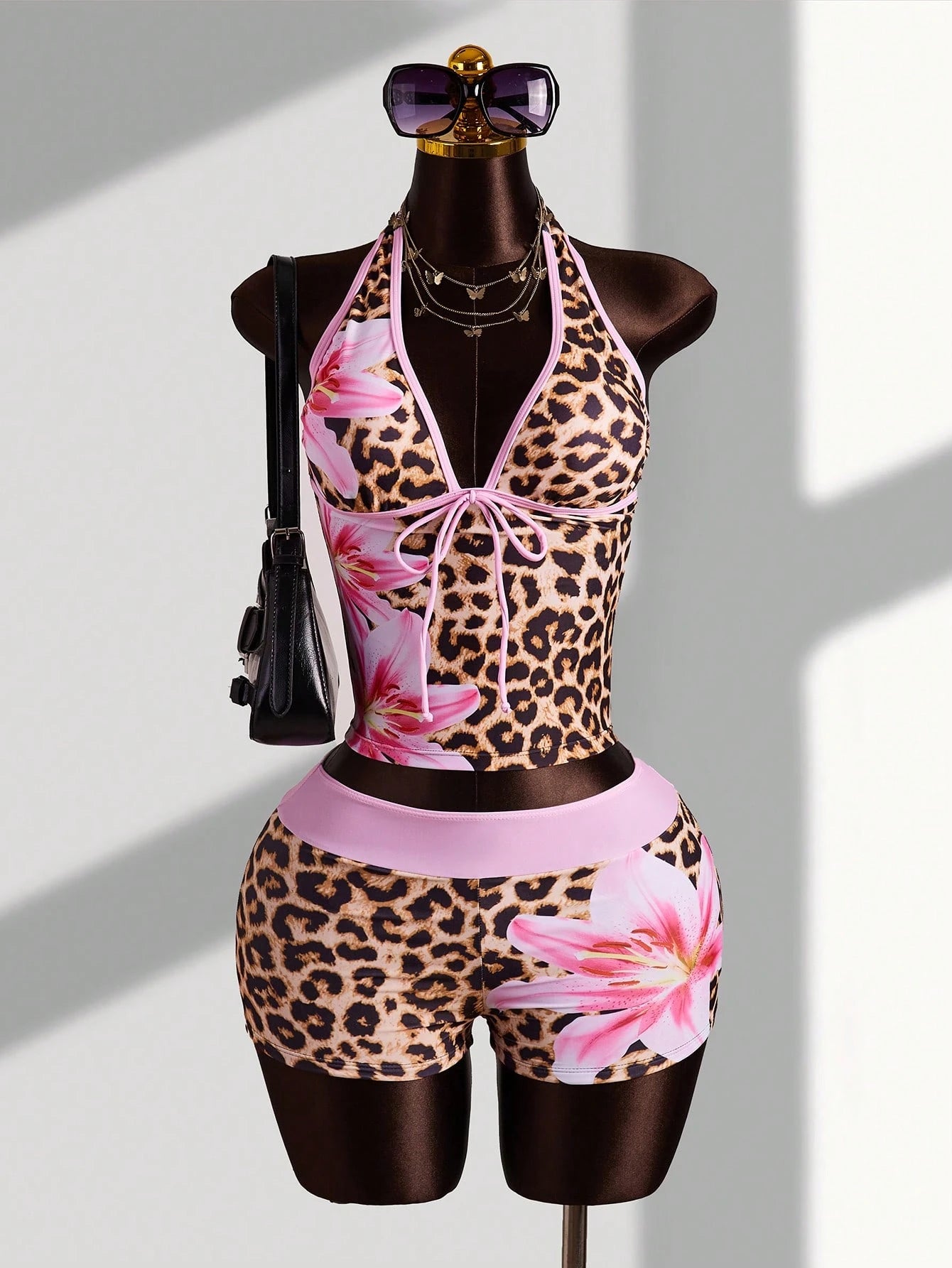 Sirith Women's Sexy Tropical European American Style Music Festival Vacation Party Bold Avant-Garde Outdoor Summer Beach Minimalist Casual Leopard Print