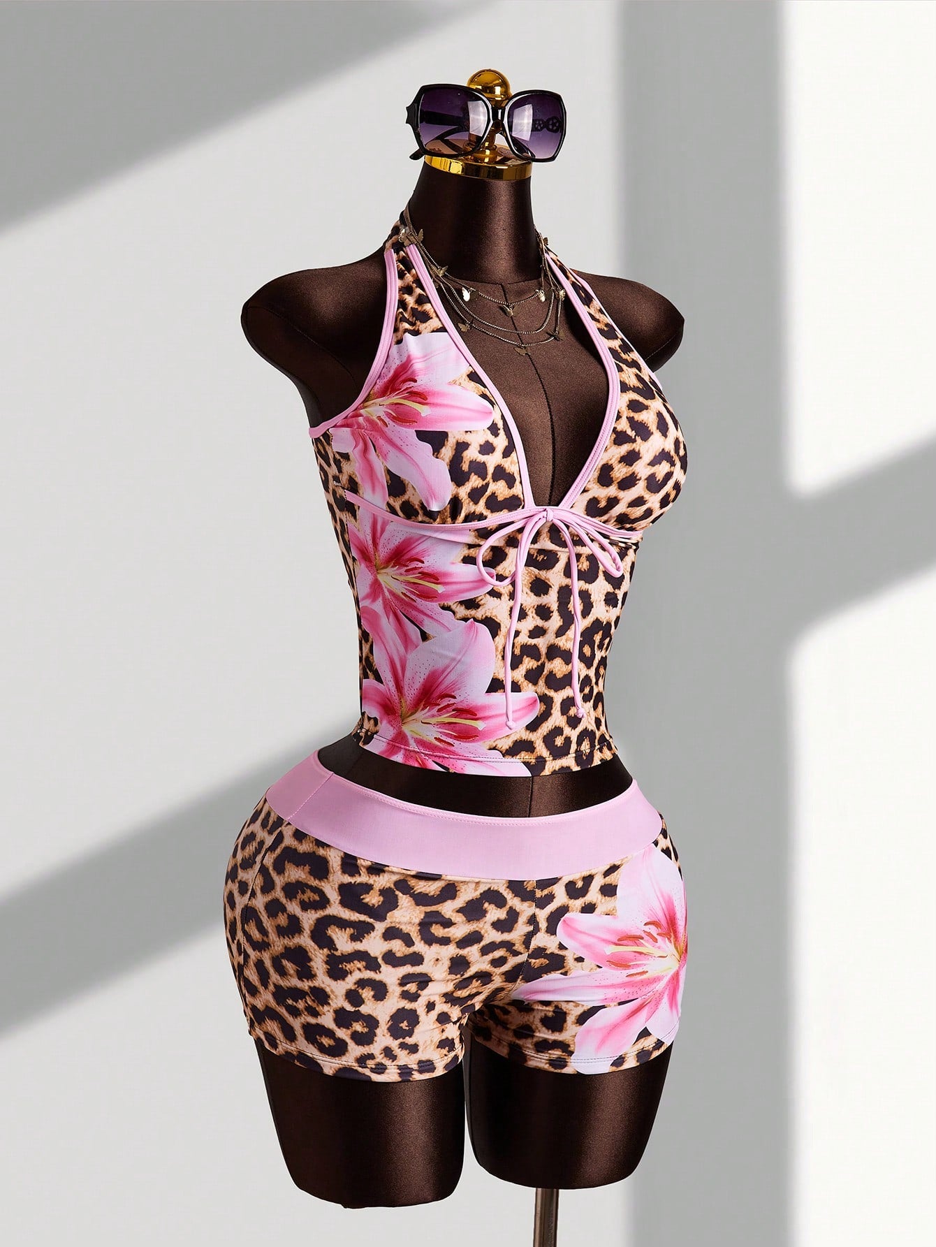 Sirith Women's Sexy Tropical European American Style Music Festival Vacation Party Bold Avant-Garde Outdoor Summer Beach Minimalist Casual Leopard Print