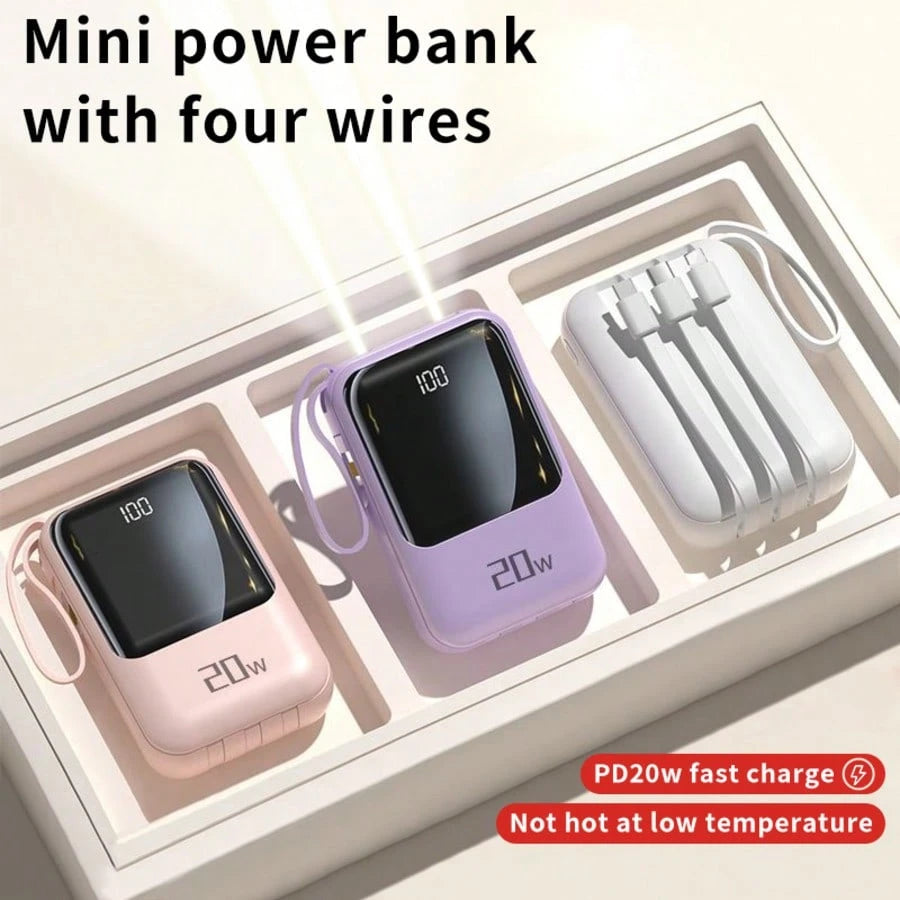 Small Portable Charger Power Bank PD20w Fast Charging Comes With Flashlight, Battery Pack 10000mAh, Fast Charging Portable Phone Charger For IPhone/Android