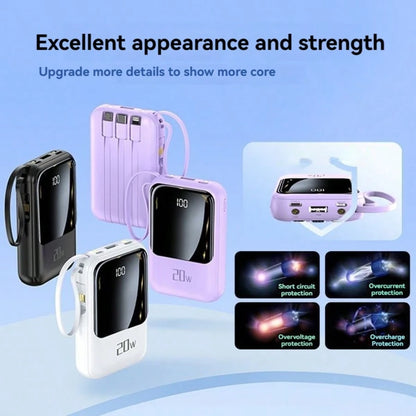 Small Portable Charger Power Bank PD20w Fast Charging Comes With Flashlight, Battery Pack 10000mAh, Fast Charging Portable Phone Charger For IPhone/Android