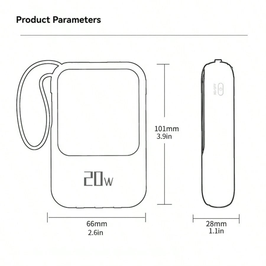 Small Portable Charger Power Bank PD20w Fast Charging Comes With Flashlight, Battery Pack 10000mAh, Fast Charging Portable Phone Charger For IPhone/Android