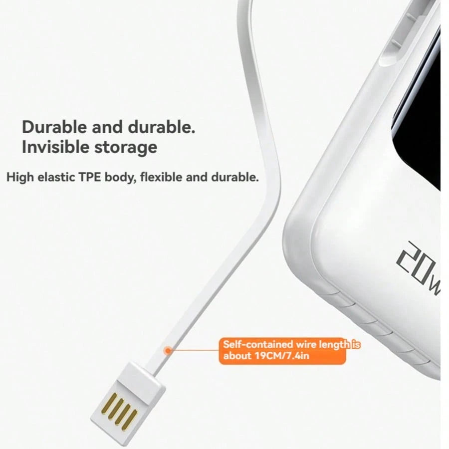 Small Portable Charger Power Bank PD20w Fast Charging Comes With Flashlight, Battery Pack 10000mAh, Fast Charging Portable Phone Charger For IPhone/Android