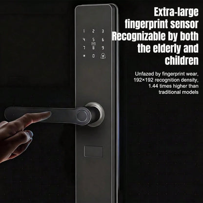 Smart Door Lock, Keyless Entry Smart Lock, Fingerprint Door Lock With Handle, App Control & Mechanical Key Backup, 5-In-1 Entry Front Door Lock Set, Electric Door Knob For Front