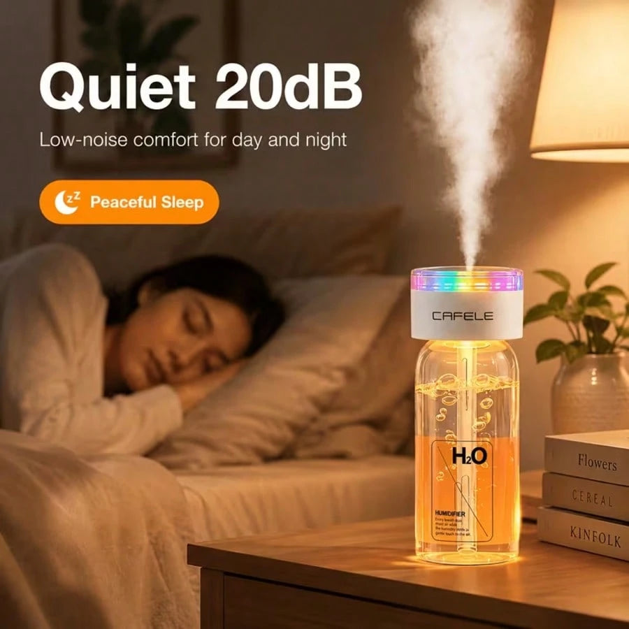Smart Essential Oil Humidifier & Diffuser: Features 7-Color RGB Ambient Lighting And Three Adjustable Mist Levels. Suitable For 100 Sq. Ft. Spaces-Ideal For Plants, Cars, Homes, Bedrooms, Offices, And