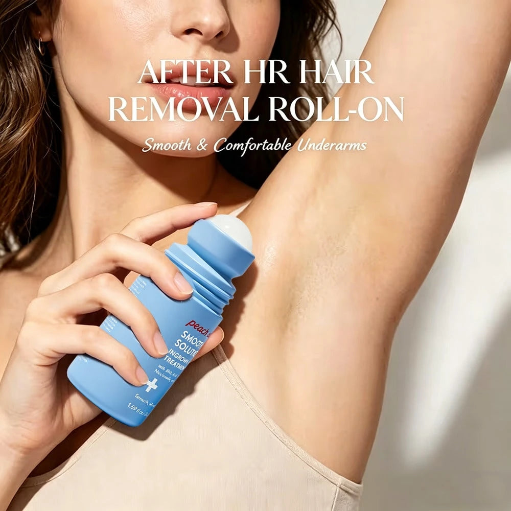 Smooth Repair Hair Regrowth Serum, Soothing Roll-On Serum After Hair Removal, Suitable For Men And Women, Soothes Sensitive Skin On Face, Underarms, And Bikini Area| Contains Salicylic Acid And Glyco