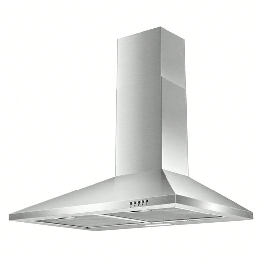SNDOAS 30 Inch Wall Mount Range Range Hood, Stainless Steel With Ducted/Ductless Convertible,Aluminum Filters,3 Speed Exhaust Fan,LED Light,Button Control