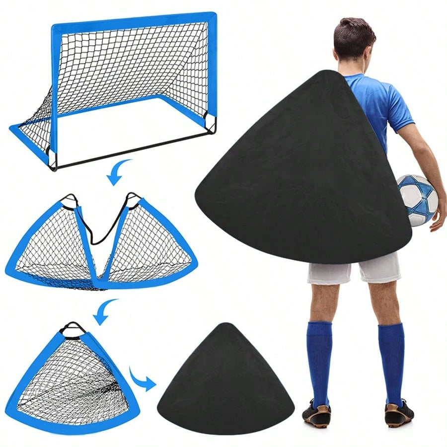 Soccer Goal Set Of 2, Kids Soccer Goals For Backyard, 4x3ft Portable Soccer Goal Pop Up Soccer Net, Kids Soccer Net Training Equipment With Soccer Ball, Cones, Targets