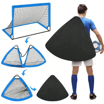 Soccer Goal Set Of 2, Kids Soccer Goals For Backyard, 4x3ft Portable Soccer Goal Pop Up Soccer Net, Kids Soccer Net Training Equipment With Soccer Ball, Cones, Targets