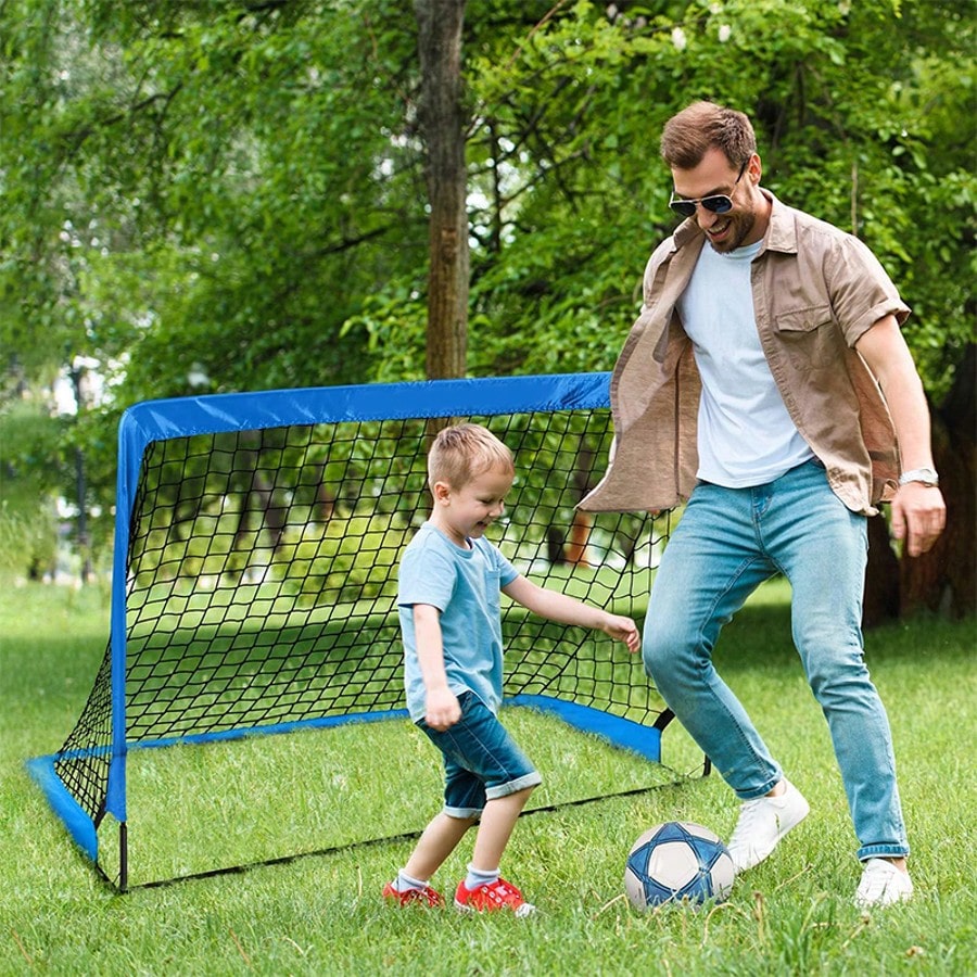 Soccer Goal Set Of 2, Kids Soccer Goals For Backyard, 4x3ft Portable Soccer Goal Pop Up Soccer Net, Kids Soccer Net Training Equipment With Soccer Ball, Cones, Targets