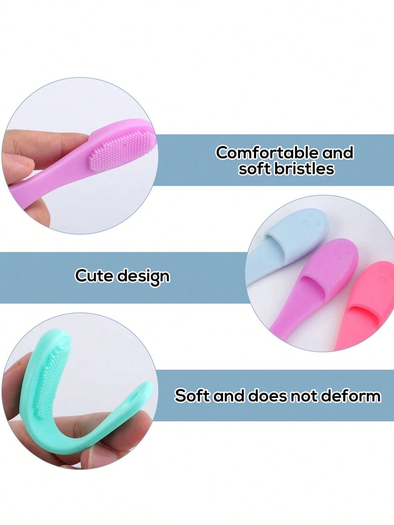 Soft Silicone Manual Cleaning Brush, Finger Toothbrush, Improved Design, Soft Silicone Manual Cleaning Brush, Facial Cleansing Brush, Gentle And Effective Cleaning, Remove Blackheads And Massage, Keep