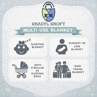 Soft Velvet Fleece Newborn Baby Embroidered Hooded Swaddle Blanket for 0-6 Months - Blue Poulet